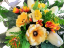 Kompozycja żałobna sztuczne Tulipany, Anemone zawilec, Orchidee i akcesoria 70cm x 48cm x 20cm