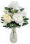Peónia, Ruža & Hortenzia kytica 46cm umelá biela, krémová