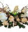 Trauergesteck aus künstliche Rosen, Farn, Beeren, Weihnachtskugel und Zubehör 75cm x 50cm x 38cm