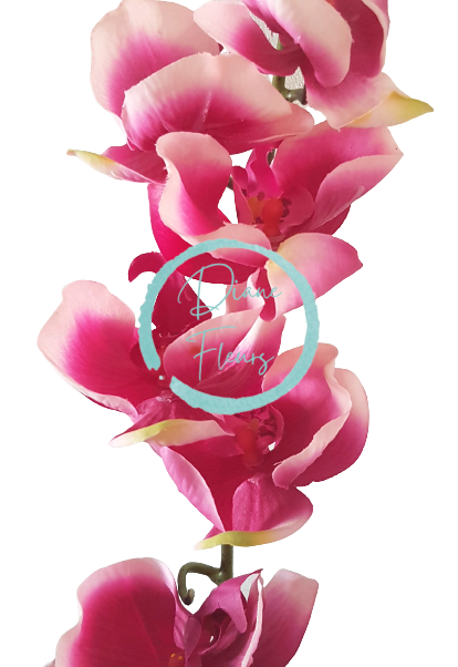 Luksusowa sztuczna orchidea x9 bordowa 102cm silikon, guma