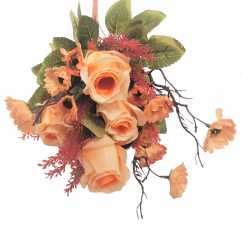 Künstliche Rosen & Gänseblümchen strauß 45cm Orange