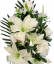 Šopek vrtnic in lilij x18 krem 62cm umetno