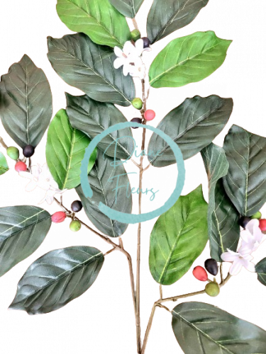 Dekorációs gally kávé növény 58cm zöld művirág