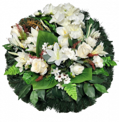 Artificial Wreath with Roses, Lilies, Gladiolus and accessories Ø 60cm