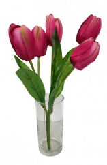 Tulipán csokor x5 31cm rózsaszín