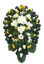 Umelý smútočný veniec "slza" 80cm x 50cm Tulipán & Crocus & Gladiola & doplnky