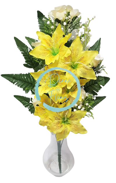 Exclusive Lilie kytice žlutá 57cm umělá