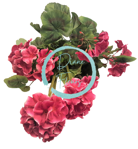 Geranio artificiale x9 rosa scuro 45 cm