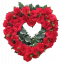 Coroană "Inima" de flori artificiale garoafe si accesorii 45cm