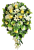 Smútočný veniec "Slza" umelý clematis, ruže, rumora a doplnky 95cm x 55cm
