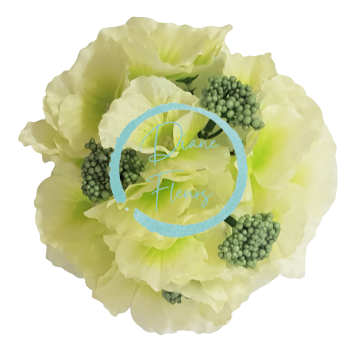 Hortenziafej O 16cm zöld művirág