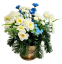 Sympathy arrangement made of artificial meadow flowers and Accessories Ø 36cm x 34cm