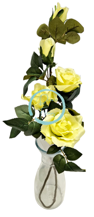 Růže kytice větev x6 88cm umělá sv. zelená