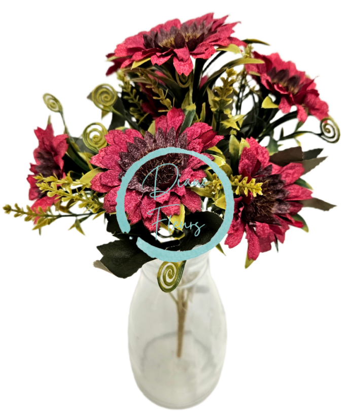 Buchet de Margarete 32cm rosu flori artificiale