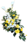 Luxuriöse Trauergesteck aus künstliche Chrysanthemen, Pfingstrosen, Gänseblümchen, Orchideen und Zubehör 78cm x 30cm x 24cm-KOPIE