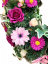 Luxusný umelý veniec borovicový Exclusive ruže, gerbery, pivonky, brečtan a doplnky 80cm