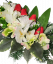 Žalobni aranžman umjetni tulipani, hortenzija, gladiole i dodaci 52cm x 26cm x 15cm