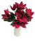 Artificial Poinsettia and Berry Bouquet x7 26cm Red