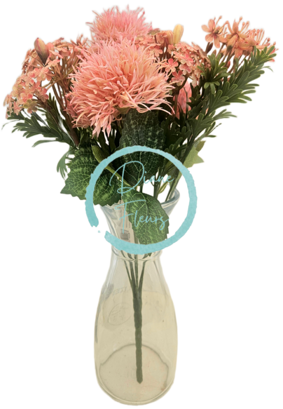 Голям букет от изкуствени розови цветя Thistle & Accessories 43 см