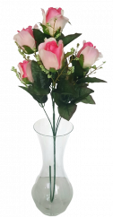 Ruža kytica vetva x6 78cm umelá ružová