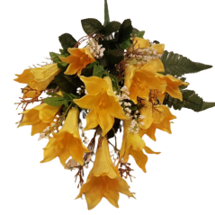 Buchet de crini x12 galben 50cm flori artificiale
