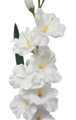 Gladiola kusová do vázy 78cm biela umelá