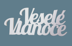 Vianočná ozdoba 3D nápis "Veselé Vianoce" z recyklovateľného plastu 14cm x 6cm