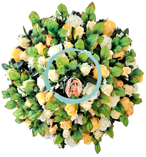 Luxusný umelý veniec Exclusive ruže a doplnky 70cm