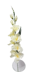 Gladiola kusová do vázy 78cm krémová umělá