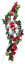 Smútočný veniec esíčko umelé ruže, gladioly, listy poinsettie a doplnky 150cm x 40cm