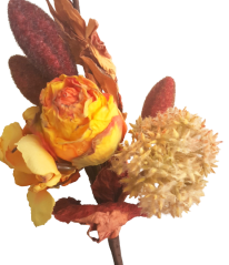 Umjetni cvjetni ukras Ruže s jesenskim cvjetovima 40cm