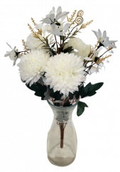 Chryzantéma a Margarétka kytica x10 krémová 48cm umelá