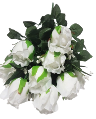 Künstliche Rosen Blume Weiß "12" 45cm
