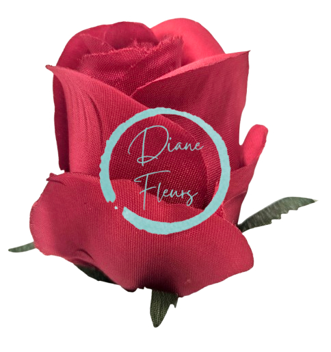 Ruža puk hlava kvetu 8cm x 6cm červená umelá