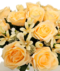 Velká umělá kytice růží 46cm žlutá