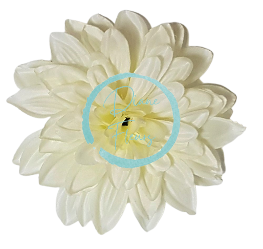 Dahlia "Jiřina" hlava květu O 12cm bílá & krémová umělá