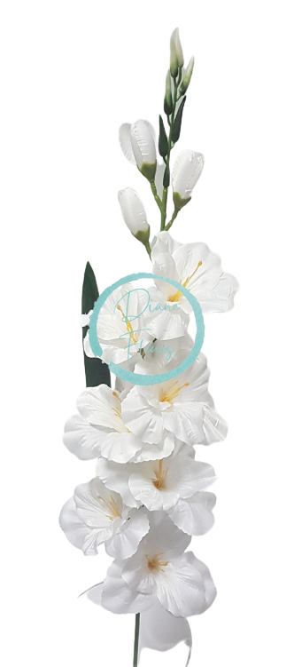 Gladiola kusová do vázy 78cm biela umelá