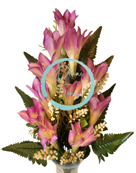 Lilie kytice x12 fialová 50cm umělá