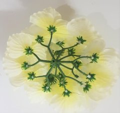 Glava hortenzije O 16cm krem umetna