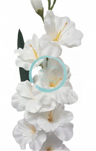 Gladiola kusová do vázy 78cm bílá umělá