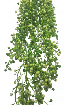 Műfüves zöld műanyag növény - Szín - krémszínű