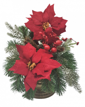 Poinsettie - vianočné ruže - Kvalitné umelé kvety - krásna dekorácia na Vianoce - Materiál - hodváb