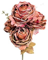 Buchet de trandafiri x9 42cm flori artificiale maro