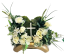 Aranjament pentru cimitir de trandafiri, garoafe, înger, coroană de mușchi si accesorii 46cm x 20cm x 28cm