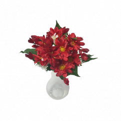 Artificial Marguerites Bouquet x10 32cm Red