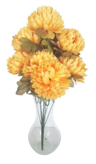 Chryzantémy kytica x10 53cm žltá umelá