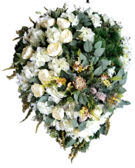 Luksusowy wieniec ze sztucznej sosny ekskluzywne piwonie, hortensje i akcesoria 100cm x 80cm