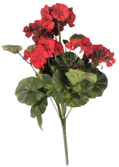 Sztuczny geranium geranium x9 czerwony 45cm
