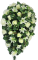 Pogrebni vijenac s umjetnim ružama i ljiljanima 100cm x 60cm kremasta, zelena