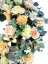 Temetési fenyőkoszorú Exkluzív hortenzia, rózsák, krizantém, dáliák, clematis és kiegészítők 80cm